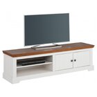 Rack Tv Em Madeira Maciça | Coleção Athenas Branco Lavado / A